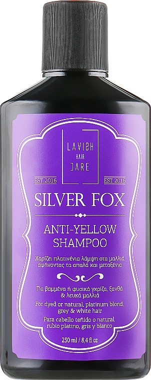 Männershampoo gegen Gelbstich für graues und weißes Haar - Lavish Care Silver Fox Anti-Yellow Shampoo — Bild N3