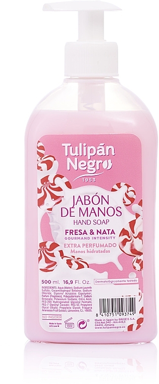Handseife-Creme mit Erdbeere - Tulipan Negro Strawberry Cream Hand Soap  — Bild N1