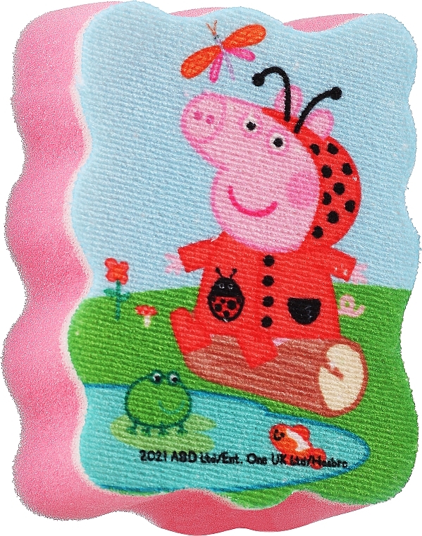 Badeschwamm für Kinder Peppa Pig Peppa in einem Marienkäferkostüm rosa - Suavipiel Peppa Pig Bath Sponge — Bild N1