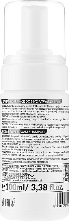 Shampoo für Gesicht und Wimpern - Farmona Professional Expert Lashes Face&Eyelash Foam Shampoo — Bild N2