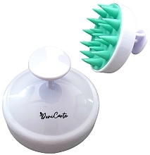 Kopfhautmassagebürste weiß mit grün - Deni Carte — Bild N1