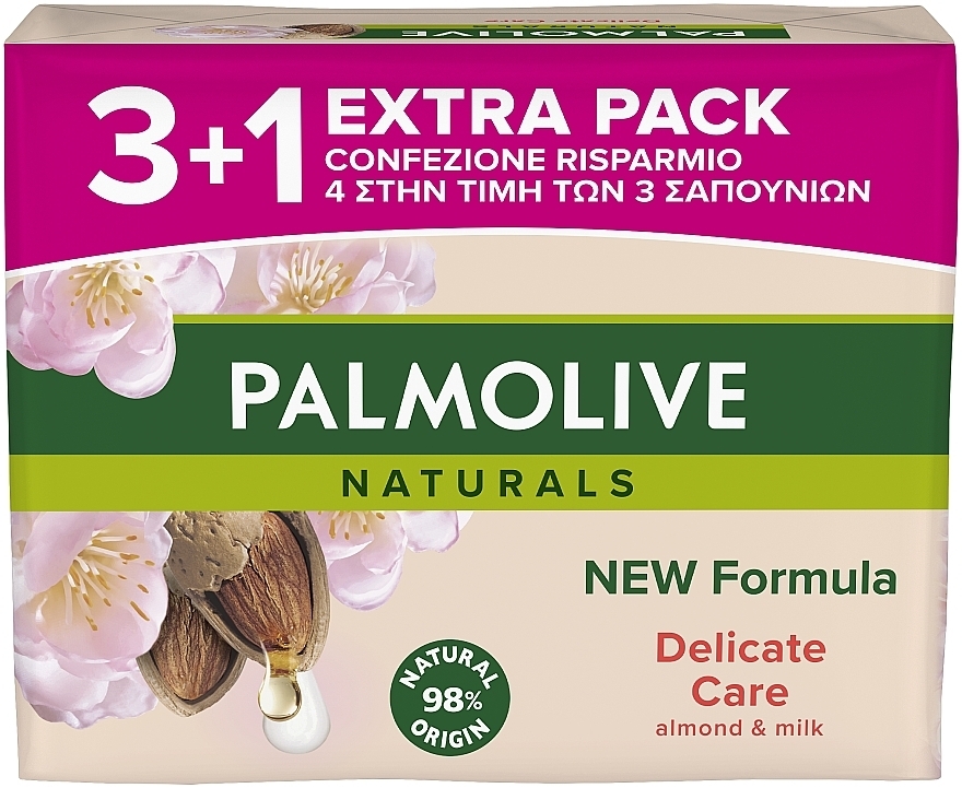 Seifen mit Mandelmilch 3+1 St. - Palmolive Natural Delicate Care with Almond Milk Soap — Bild N6