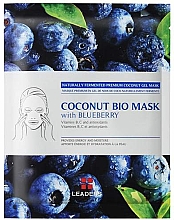 Düfte, Parfümerie und Kosmetik Energetisierende und feuchtigkeitsspendende Tuchmaske mit Heidelbeeren - Leader Coconut Bio Mask With Blueberry