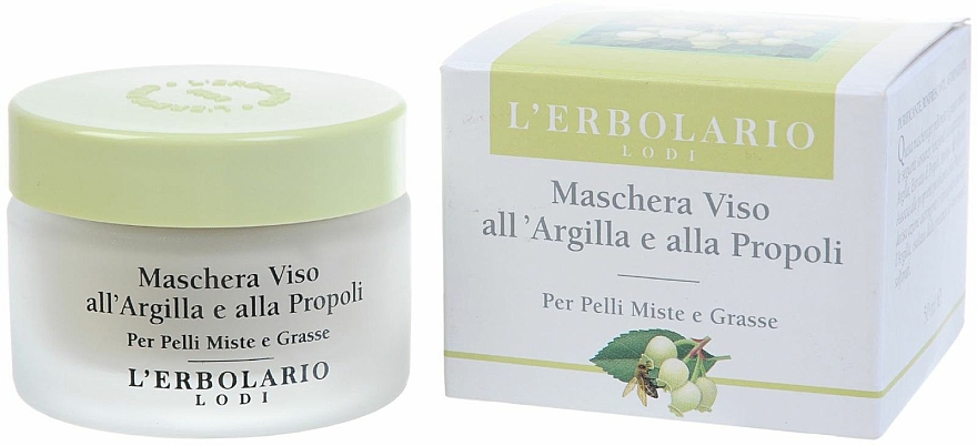 Reinigende uns ausgleichende Gesichtsmaske mit Ton und Propolis - L'erbolario Maschera Viso all' Argilla e alla Propoli — Bild N1