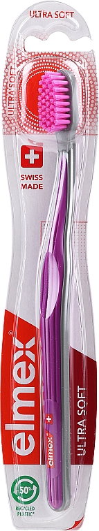 Zahnbürste ultra weich Swiss Made grau-violett - Elmex Swiss Made Ultra Soft Toothbrush — Bild N1
