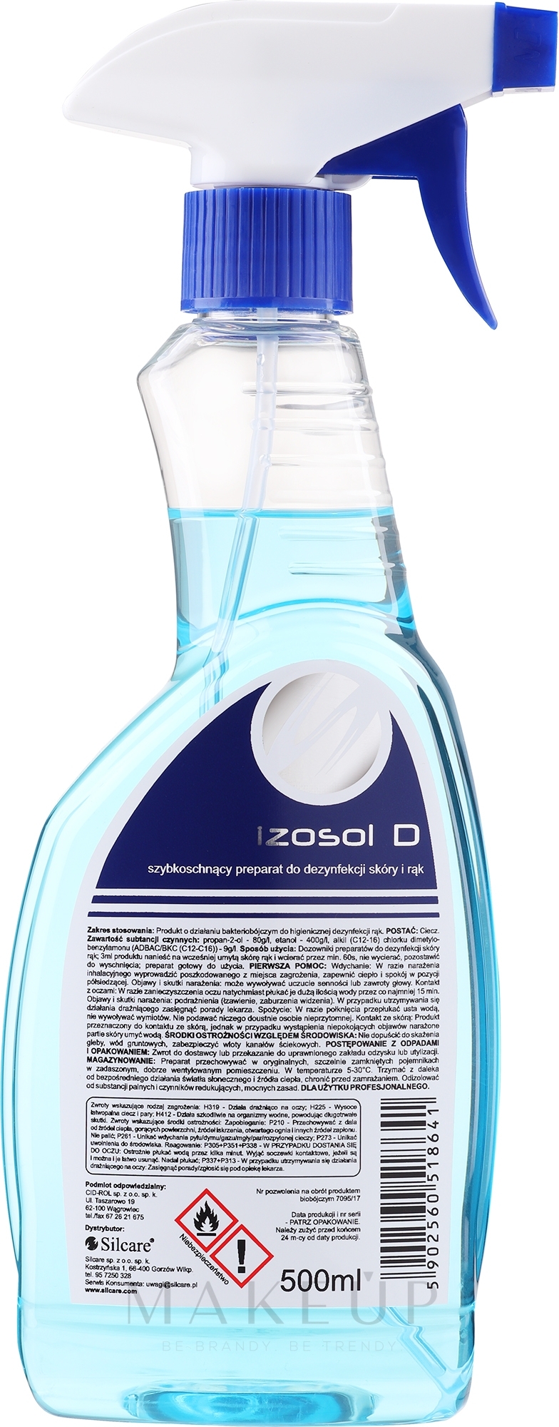 Hand-Desinfektionsspray - Silcare Izosol Disinfectant Spray Hand Skin — Bild 500 ml