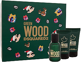Düfte, Parfümerie und Kosmetik Dsquared2 Green Wood Pour Homme - Duftset (Eau de Toilette 50ml + Duschgel 50ml + After Shave Balsam 50ml)