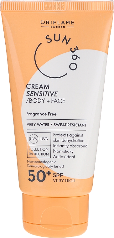 Sonnenschutzcreme für Gesicht und Körper SPF 50+ - Oriflame Sun 360 Cream Sensitive Body + Face SPF 50+ — Bild N1