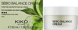 Mattierende und ausgleichende Gel-Creme mit Weiden-, Gurken- und Grüntee-Extrakt für fettige und Mischhaut - Kiko Milano Sebo Balance Cream — Bild N2