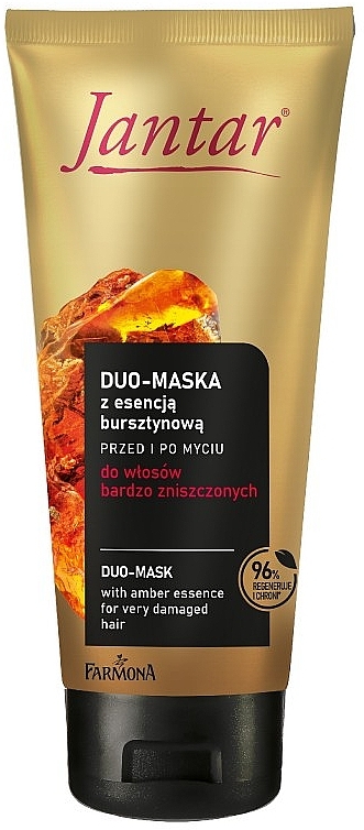Maske mit Amber-Essenz für stark geschädigtes Haar - Farmona Jantar Duo-Mask  — Bild N1
