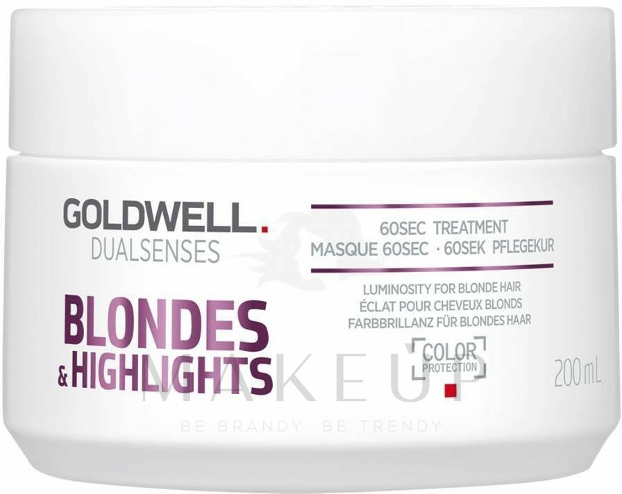 Haarmaske für blondes und gesträhntes Haar - Goldwell Dualsenses Blondes & Highlights 60sec Treatment — Bild 200 ml