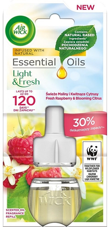 Elektrischer Lufterfrischer Frische Himbeeren und blühende Zitrusfrüchte - Air Wick Essential Oils Light & Fresh Fresh Raspberry & Blooming Citrus — Bild N1