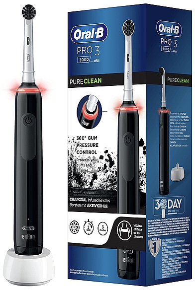 Elektrische Zahnbürste schwarz - Oral-B Pro 3 3000 Pure Clean Toothbrush  — Bild N2