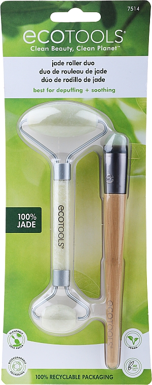 Glättender Massageroller für das Gesicht aus Jade 2 St. - EcoTools Jade Roller Duo Set — Bild N1