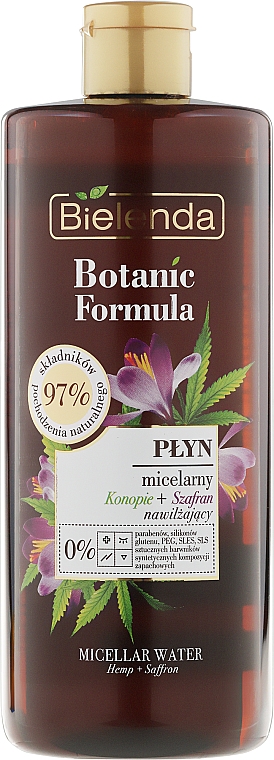 Mizellen-Reinigungswasser - Bielenda Botanic Formula Hemp Oil + Saffron Moisturizing Micellar Water