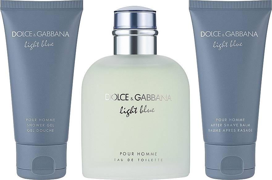 Dolce&Gabbana Light Blue Pour Homme - Duftset (Eau de Toilette 125ml + Duschgel 50ml + After Shave Balsam 50ml)  — Bild N3