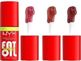 NYX Professional Makeup Home Alone Fat Oil Lip Drip Trio (3 x Lippenöl/4.8ml) - Lippen-Make-up-Set — Bild N5