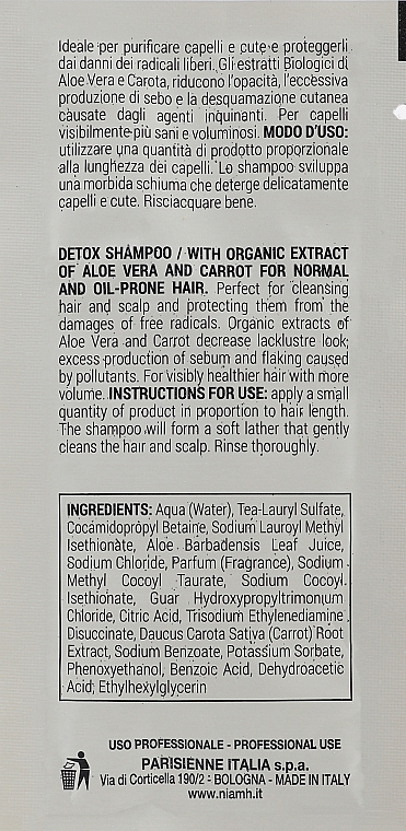 GESCHENK! Shampoo für fettiges Haar - Niamh Hairconcept Be Pure Detox Shampoo (Probe)  — Bild N2