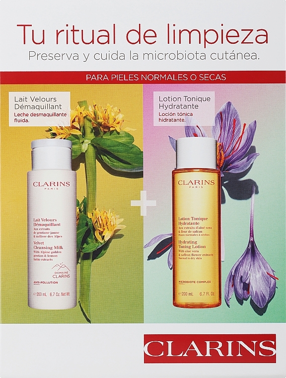 Set - Clarins Duo Cleansing Normal and Dry Skin (f/milk/200ml + f/lot/200ml) — Bild N1