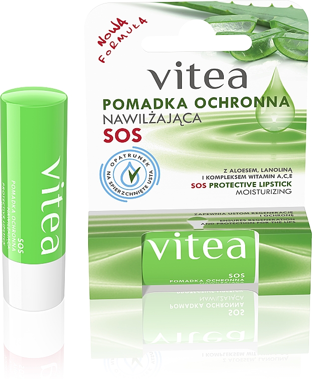 Feuchtigkeitsspendender und schützender Lippenbalsam mit Aloe Vera und Wollwachs - Vitea SOS Lipbalm