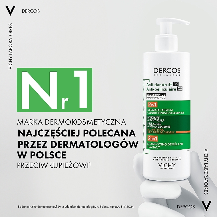 2in1 Anti-Schuppen Shampoo-Conditioner für alle Haartypen und gereizte Kopfhaut - Vichy Dercos 2in1 Shampoo  — Bild N6