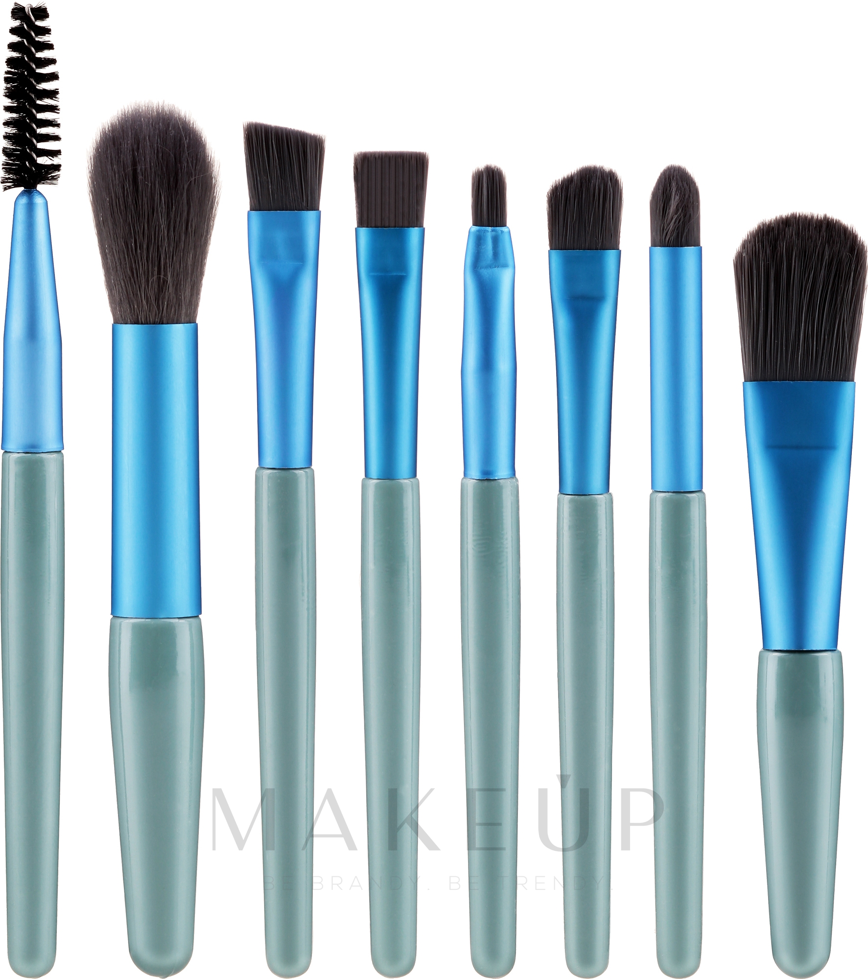 Make-up Pinselset in Etui blau-seegrün 8 St. - Lewer — Bild 8 St.