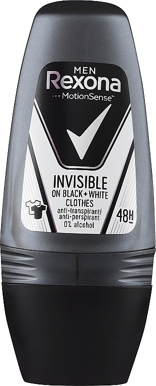 Deo Roll-on Antitranspirant - Rexona Men Invisible Black + White Antiperspirant Roll