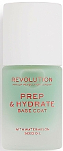 Nagelbase mit Wassermelone und Samenöl - Makeup Revolution Prep&Hydrate Base Coat — Bild N1