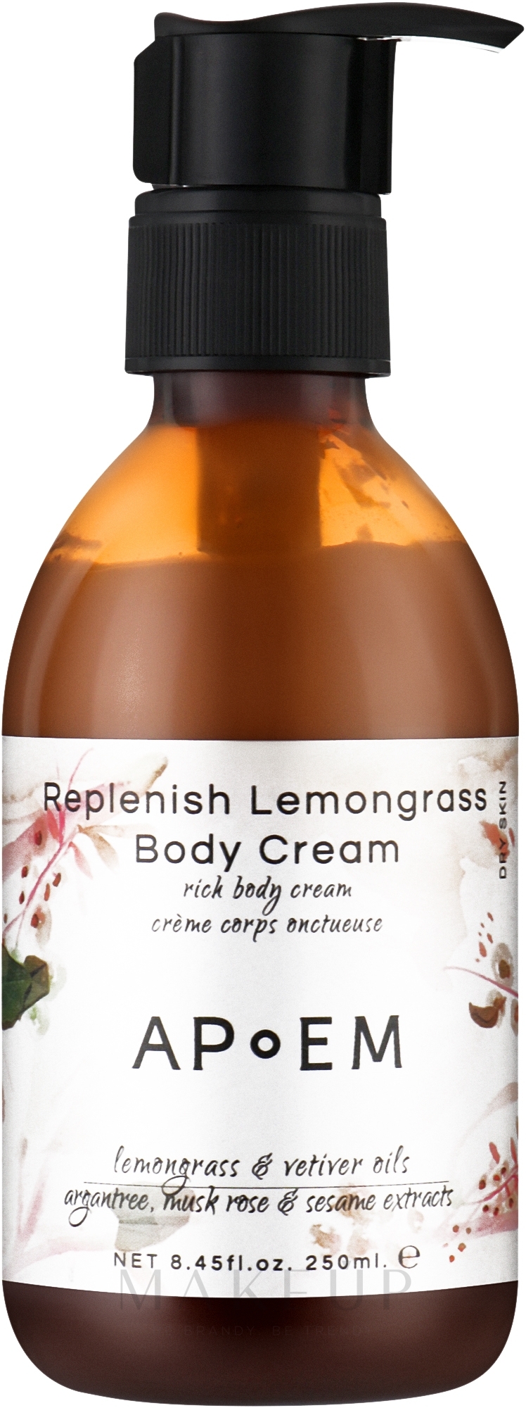 Revitalisierende Gesichts- und Körpercreme mit Zitronengras - APoEM Replenish Lemongrass Body Cream — Bild 250 ml