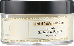 Düfte, Parfümerie und Kosmetik Anti-Aging-Creme gegen Pigmentflecken - Khadi Natural Saffron & Papaya Anti Wrinkle Cream
