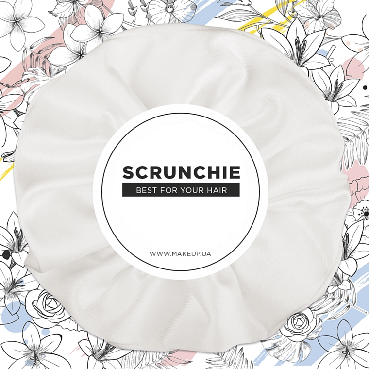 Scrunchie-Haargummi Satin Classic milchfarben - MAKEUP Hair Accessories — Bild N1