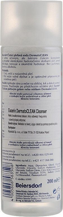 Klärendes und erfrischendes Gesichtswasser für alle Hauttypen - Eucerin DermatoClean Cleansing Toner — Bild N2