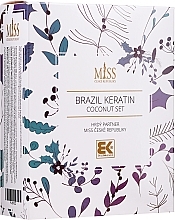 Düfte, Parfümerie und Kosmetik Haarpflegeset - Brazil Keratin Coconut Set (Shampoo 300ml + Conditioner 300ml + Haaröl 100ml)