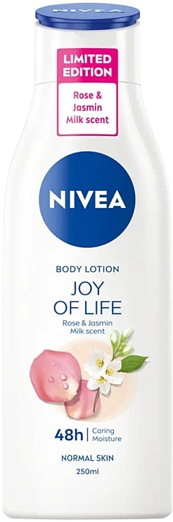 Körperlotion Die Freuden des Lebens - Nivea Body Lotion Joy Of Life Rose And Jasmin Milk Scent Limited Edition — Bild N1