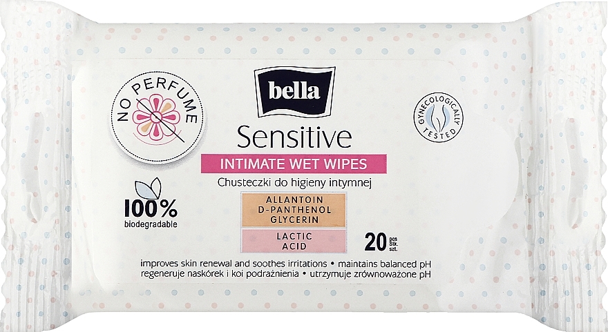 Feuchttücher für die Intimhygiene 20 St. - Bella Sensitive Intimate Wet Wipes — Bild N1