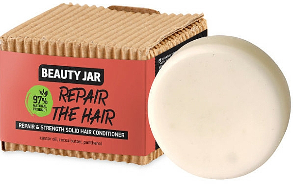 Regenerierende und stärkende feste Haarspülung mit Rizinusöl, Kakaobutter und Panthenol - Beauty Jar Repair The Hair Solid Hair Conditioner — Bild N1
