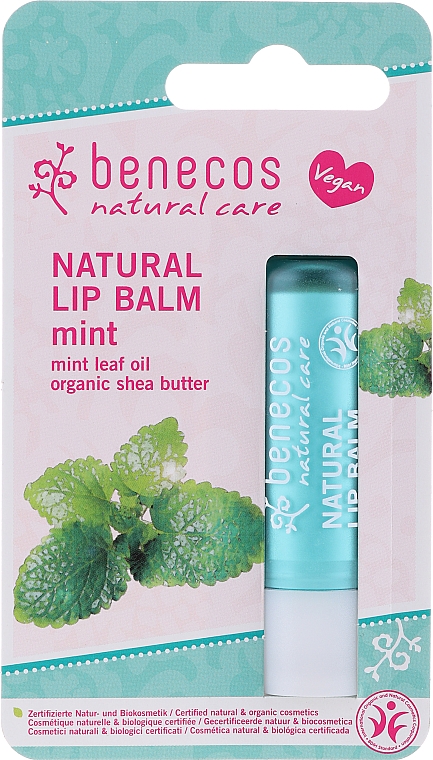 Natürlicher Lippenbalsam mit Minzöl und Sheabutter - Benecos Natural Care Lip Balm Mint — Bild N1