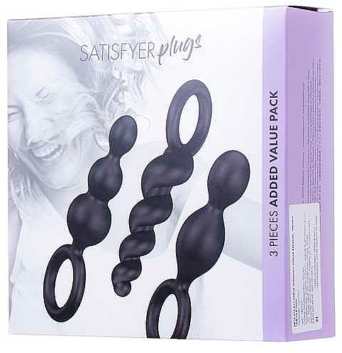 Set Analplugs schwarz 3 St. - Satisfyer Plugs — Bild N2