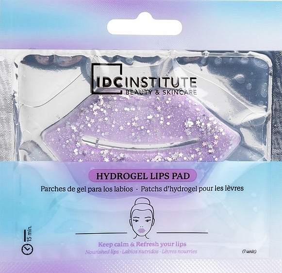 Hydrogel-Lippenmaske mit Glitzer - IDC Institute Glitter Hydrogel Lips Pad Purple — Bild N1