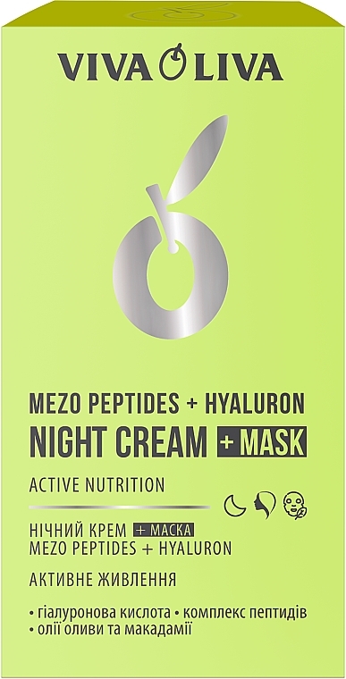 Nachtcreme-Maske - Viva Oliva Mezo Peptides + Hyaluron Night Cream + Mask — Bild N2