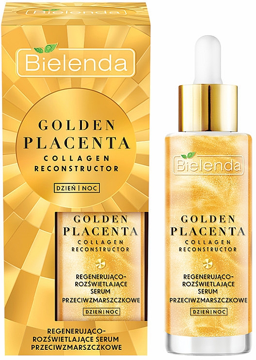 Regenerierendes Gesichtsserum gegen Falten mit Soja-Phytoplazenta und Kollagen - Bielenda Golden Placenta Collagen Reconstructor — Bild N1