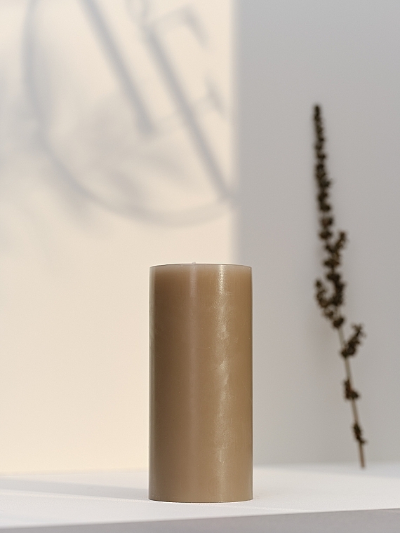 Kerze Zylinder Durchmesser 7 cm Höhe 15 cm - Bougies La Francaise Cylindre Candle Taupe — Bild N3