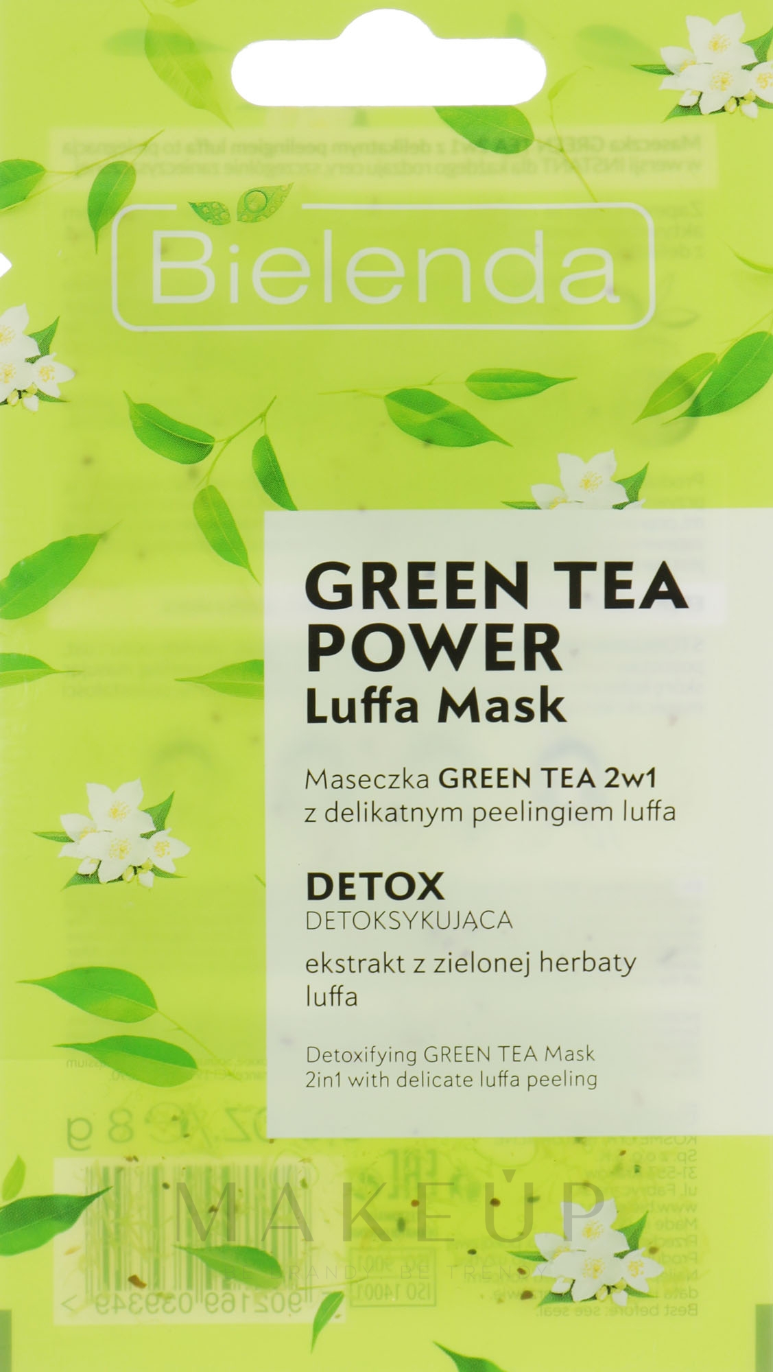 Detox-Peelingmaske für das Gesicht mit grünem Tee und Luffa - Bielenda Green Tea Power Luffa Mask 2in1 — Bild 8 g