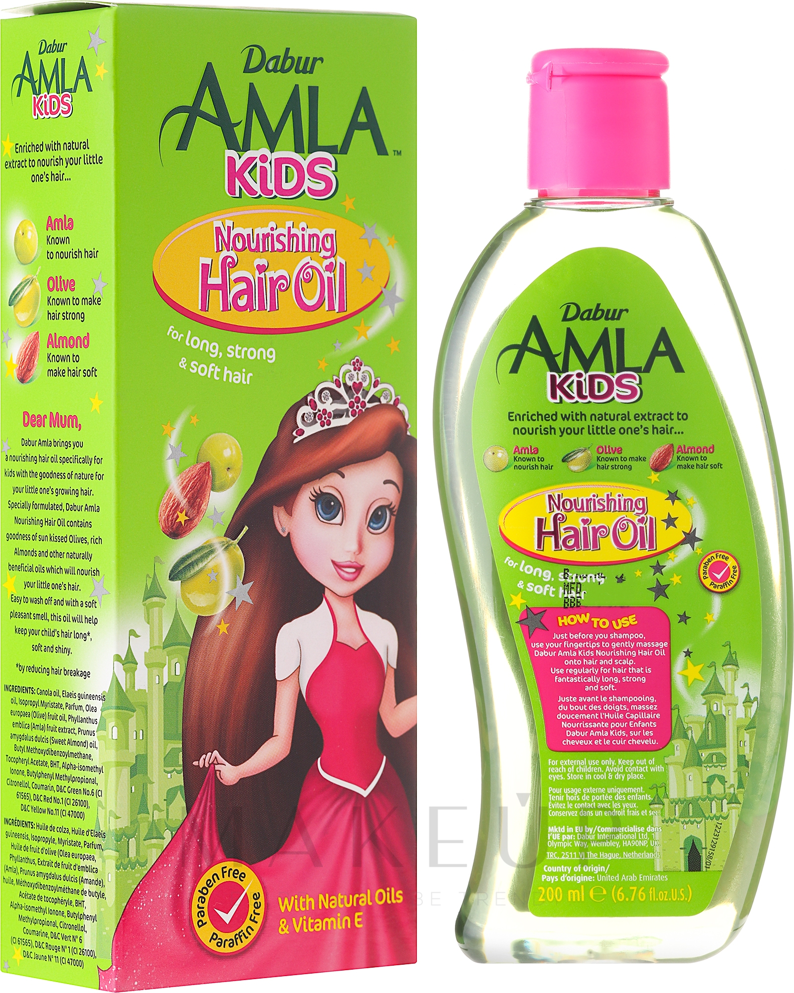 Pflegendes Haaröl für Kinder mit Amla, Olive und Mandel - Dabur Amla Kids Nourishing Hair Oil — Bild 200 ml
