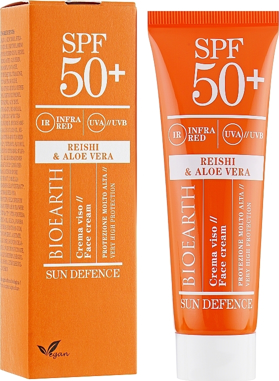 Sonnenschutzcreme mit Reishi und Aloe SPF50 - Bioearth Sun Defence Reishi & Aloe Vera — Bild N1