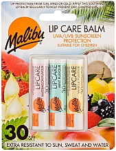 Düfte, Parfümerie und Kosmetik Lippenpflegeset - Malibu Lip Care Balm SPF30 Set (Lippenbalsam 3x4g)