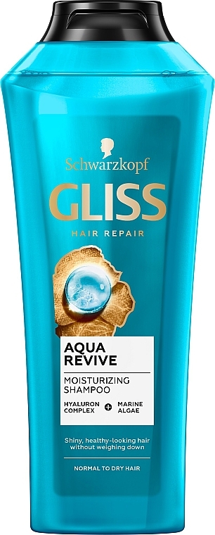Shampoo mit Hyaluron-Komplex und Meeresalgen für normales bis trockenes Haar - Gliss Aqua Revive Moisturizing Shampoo — Bild N1