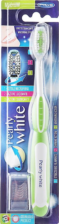 Zahnbürste Pearly White mittel hellgrün - Piave Pearly White Medium Toothbrush — Bild N1