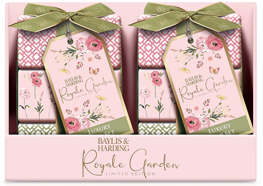 Set - Baylis & Harding Royale Garden Rose, Poppy & Vanilla Luxury Wrapped Soaps Gift Set (soap/3x100g) — Bild N1