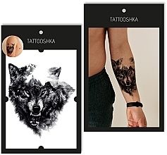 Temporäres Tattoo Wolf auf der Jagd - Tattooshka — Bild N1
